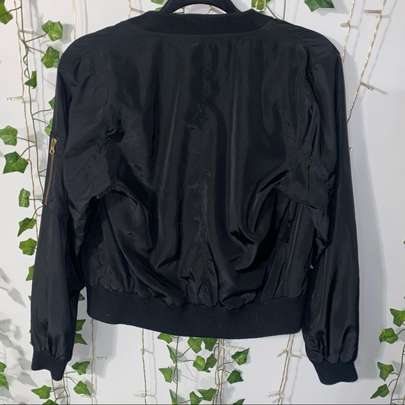 LOVE TREE BLACK BOMBER JACKET - Picture 3 of 4